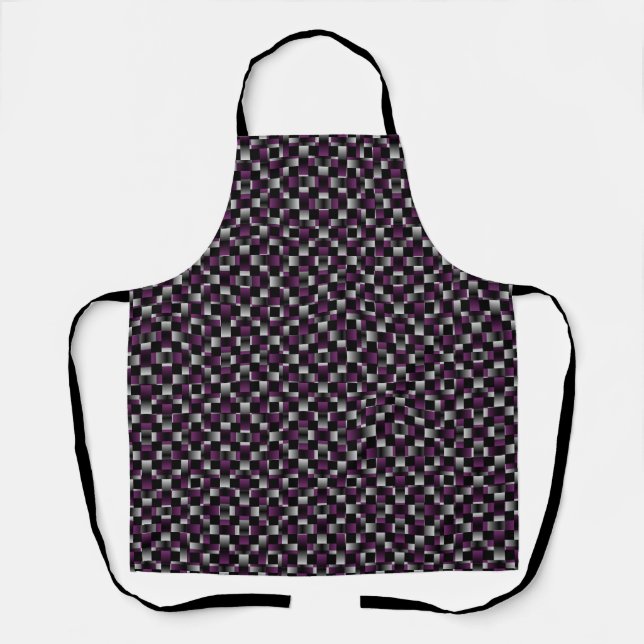 Purple Black Weave Pattern Apron (Front)