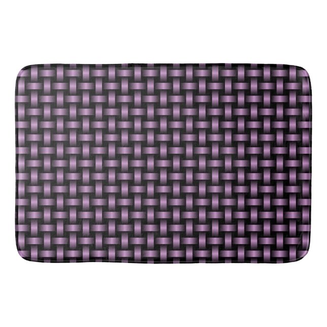 Purple Black Weave Pattern Bath Mat (Front)