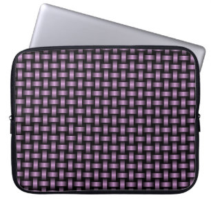 Purple Black Weave Pattern Laptop Sleeve