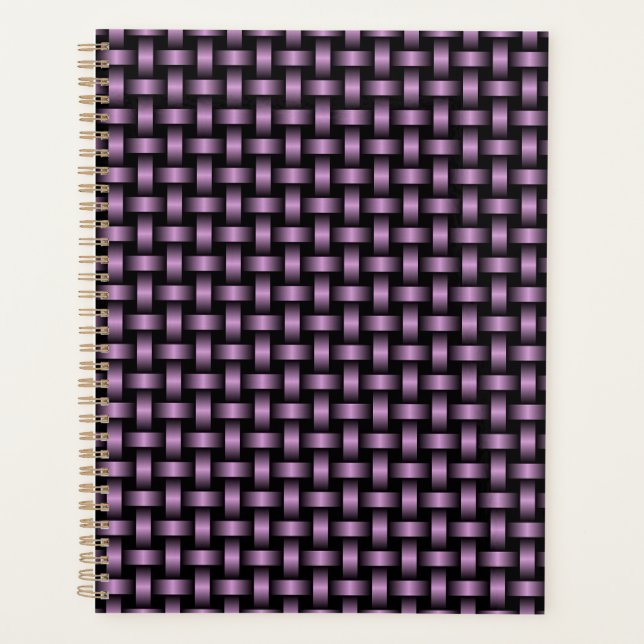 Purple Black Weave Pattern Planner (Front)