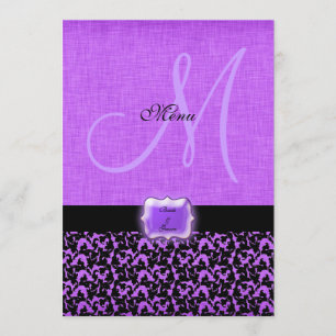 Purple black wedding menu template