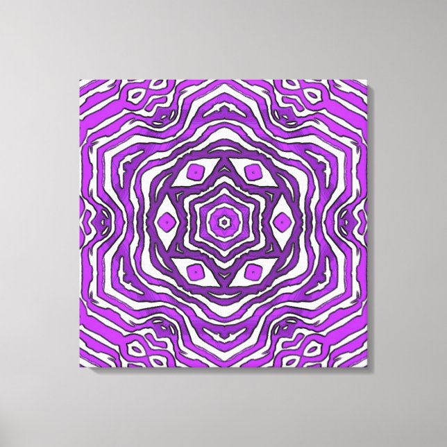 Purple Black White Circle Pattern Design Canvas Print (Front)