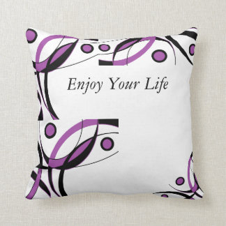 Purple Black White Design Cushion