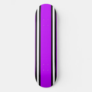 Purple Black & White Pinstripe Skateboard Deck