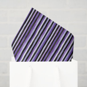 Purple Black White Stripes Birthday Tissue Paper