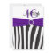 Purple, Black, White Zebra 16th Birthday Invite