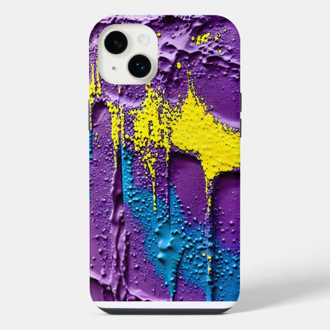 Purple Black Yellow Explosion Colour Fun iPhone Case (Back)