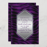 Purple Black Zebra Print Birthday Party Any Event