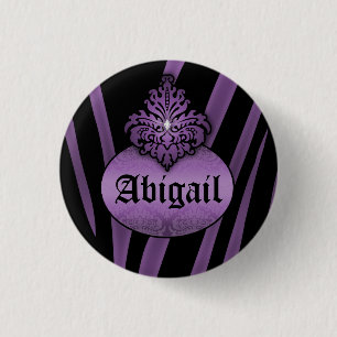 Purple Black Zebra Stripes with Flourish Nameplate 3 Cm Round Badge