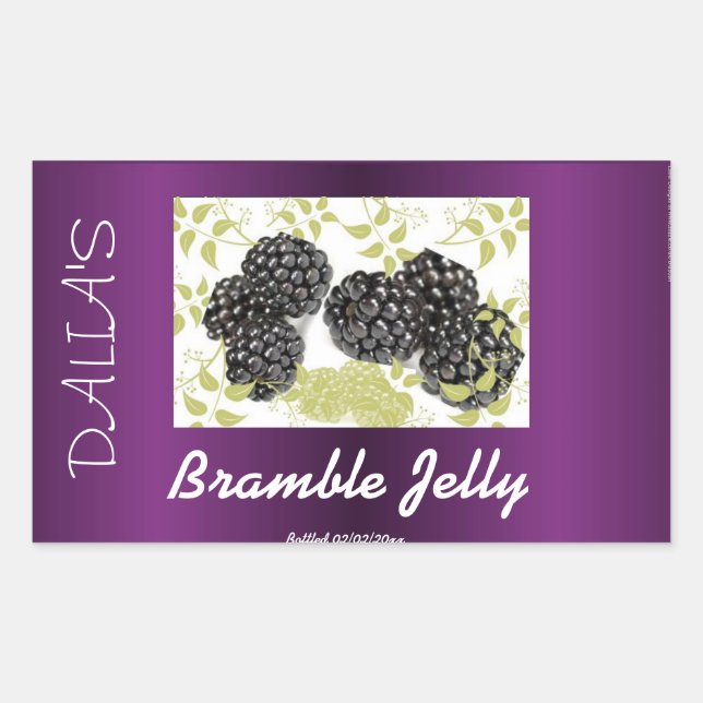 Purple blackberry bramble jam label (Front)