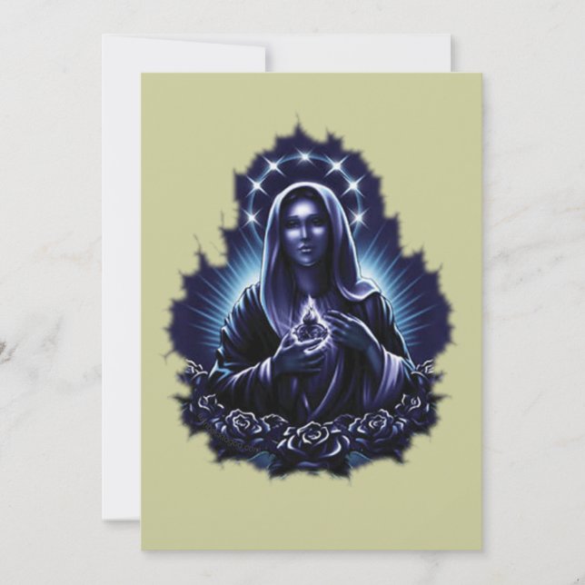 Purple Blessed Virgin Mary Invitation (Front)