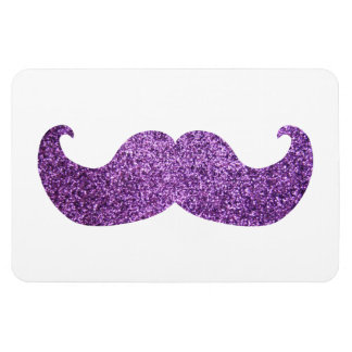 Purple Bling moustache (Faux Glitter Graphic) Magnet