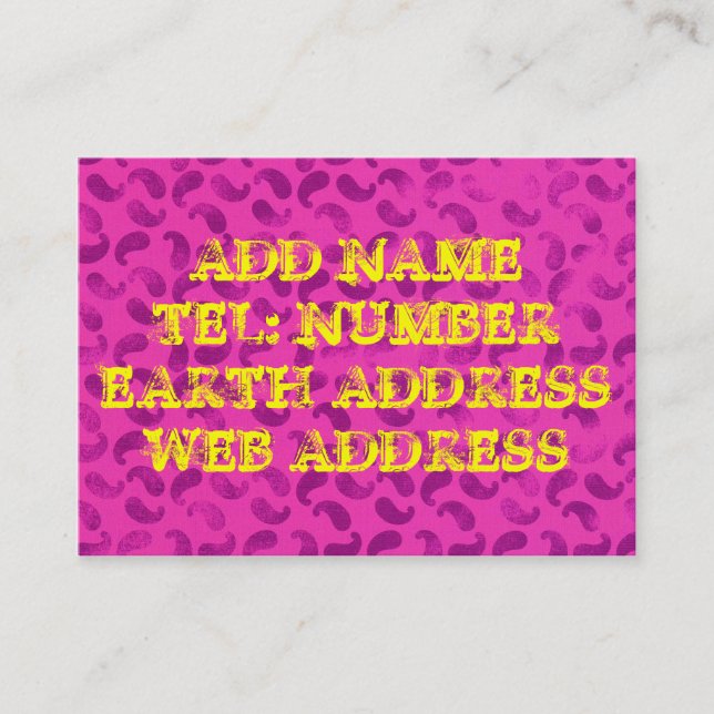 Purple Blobs on Pink  Business Card (Front)