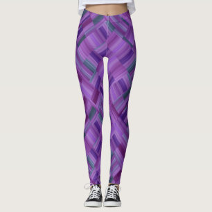 Purple Block Design Leggings