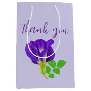 Purple Bloom Floral  Medium Gift Bag