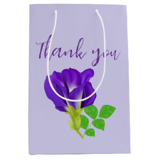 Purple Bloom Floral  Medium Gift Bag