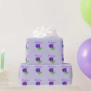 Purple Bloom Floral  Wrapping Paper