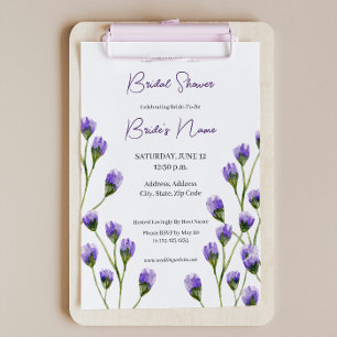 Purple Blossom Floral Bridal Shower Invitation