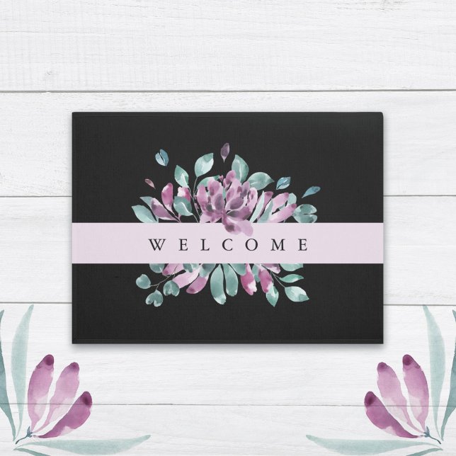 Purple Blossoms Floral Welcome Doormat (Creator Uploaded)