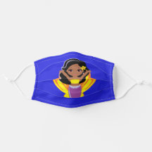 Purple & Blue African American Black girl Mermaid