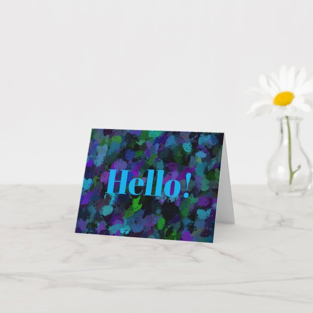Purple, Blue and Black Abstract  Card (Small Plant)