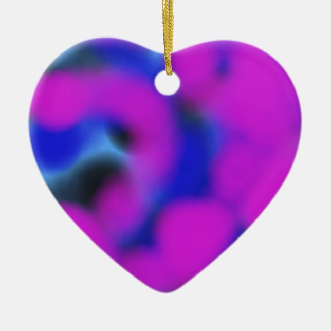 purple blue and black mixing together abstract art ceramic tree decoration (Front)