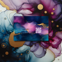 Purple, Blue, and Gold Alcohol Ink QR Code Wedding