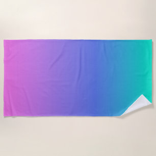 Purple blue and green ombre background beach towel