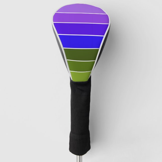 Purple, Blue and Green Stripes  Golf Head Cover (Front)