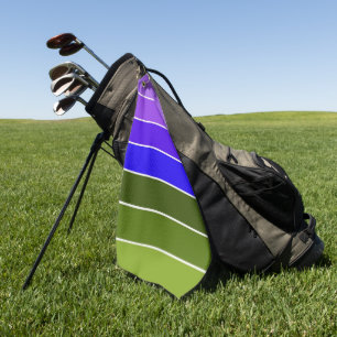 Purple, Blue and Green Stripes Golf Towel