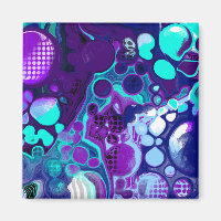 Purple, Blue and Teal Abstract Fluid Art