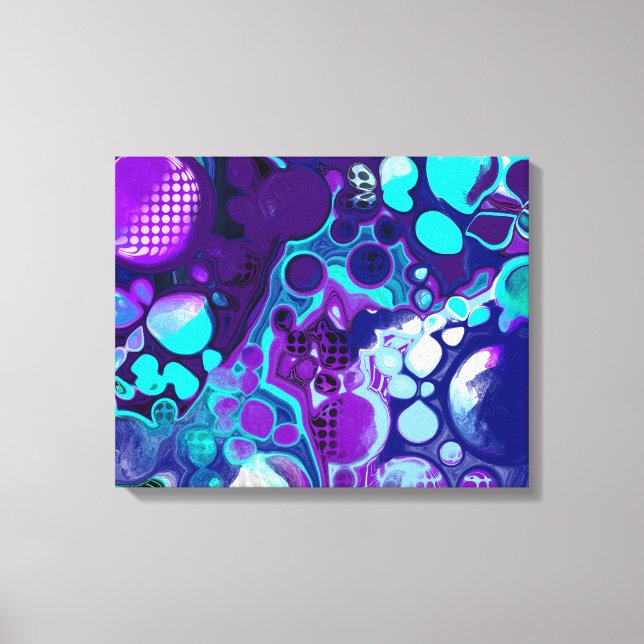 Purple, Blue and Teal Abstract Modern Art   Canvas Print (Front)
