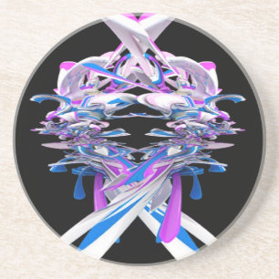 Purple Blue and White 3D Splash Coaster