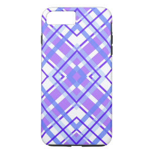 Purple, Blue and White Geometric Plaid Case-Mate iPhone Case