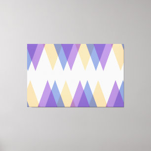 Purple, blue and yellow triangles canvas print