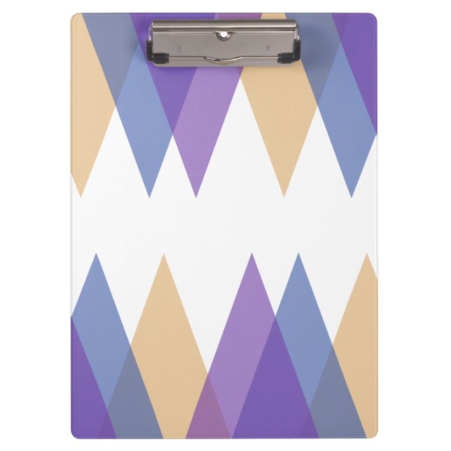 Purple, blue and yellow triangles clipboard (Front)