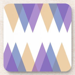Purple, blue and yellow triangles coaster