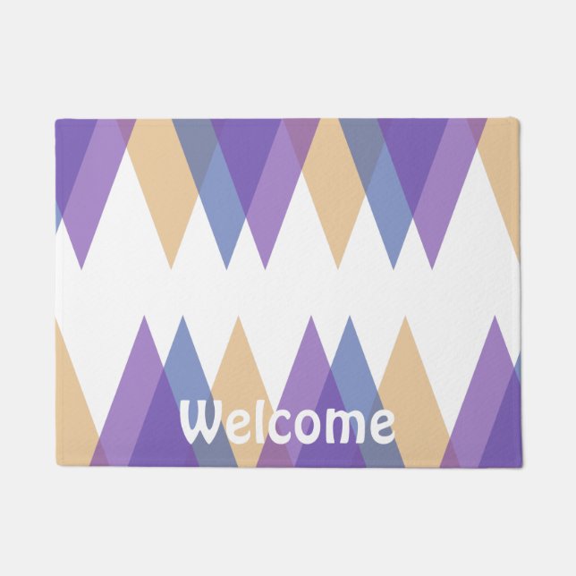 Purple, blue and yellow triangles doormat (Front)