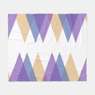 Purple, blue and yellow triangles fleece blanket