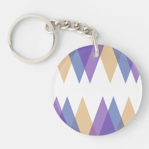 Purple, blue and yellow triangles key ring