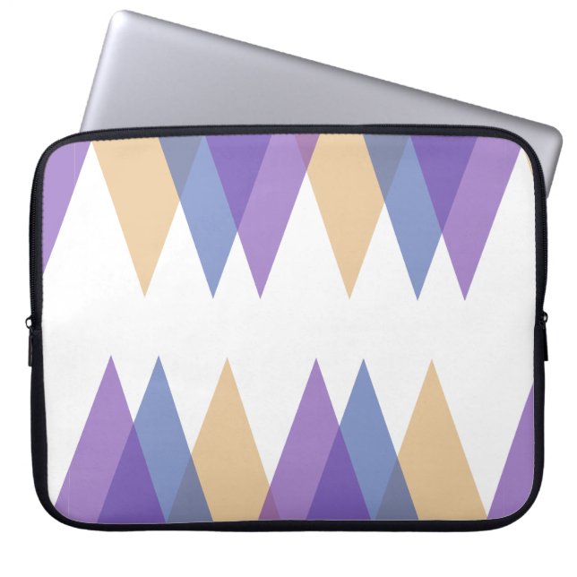 Purple, blue and yellow triangles laptop sleeve (Front)