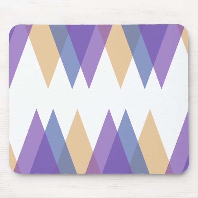 Purple, blue and yellow triangles mouse pad (Front)