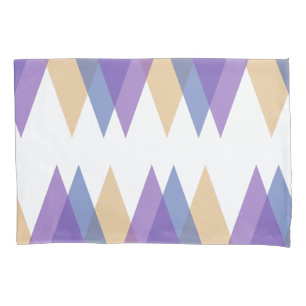 Purple, blue and yellow triangles pillowcase