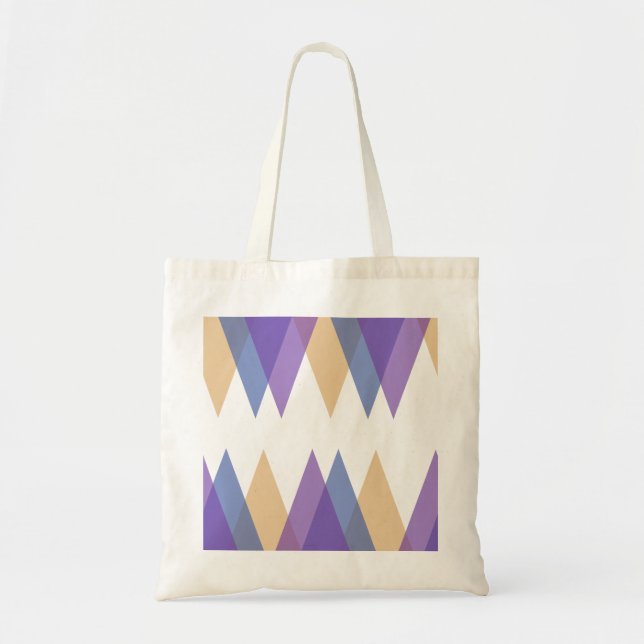 Purple, blue and yellow triangles tote bag (Front)