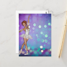 Purple & Blue Bokeh Background & Ballerina