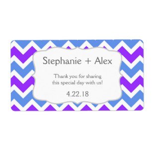 Purple & Blue Chevron Water Bottle - customise it!