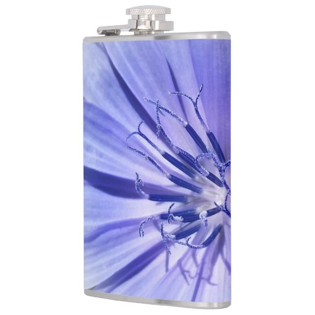 purple blue chicory hip flask (Left)