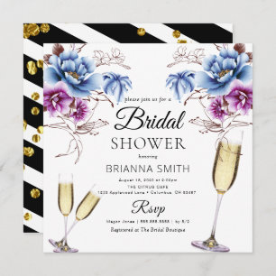 Purple Blue Classy Bridal shower Invitation