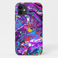 Purple, Blue Colourful Bubbles Abstract Modern  