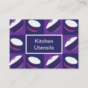 Purple Blue Cooking Bowl Kitchen  Business Card